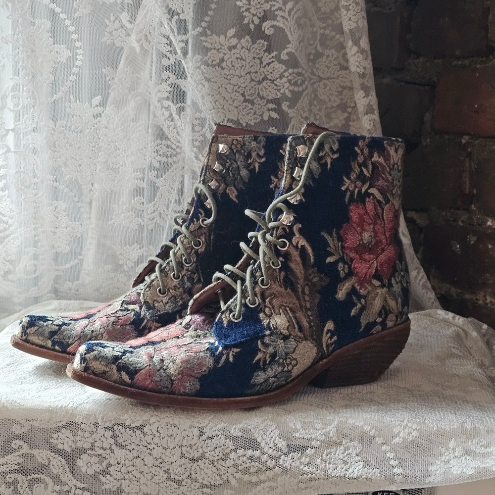Jeffrey Campbell Elmcroft Brocade Western Floral Boots